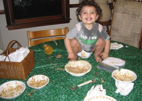 Hani Eating on the Table